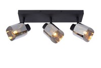 Deckenstrahler Metall Rauchglas 3-Flammig Schlafzimmer E14 B:38 Cm Deckenspot