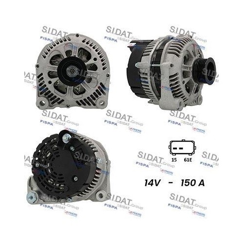 Alternateur Sidat A12VA0136A2 piece auto électricité General Motors Opel