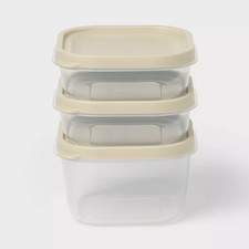 3 Pack Food Storage Containers with Lids Plastic Kitchen Pantry Organizer Set