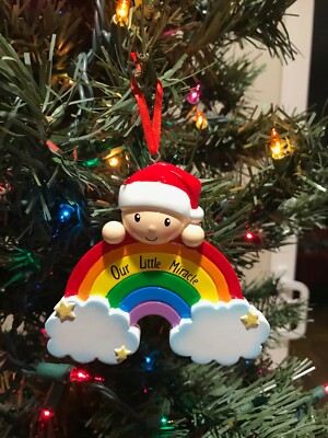 Our Little Miracle Rainbow Baby Christmas Tree Ornament XMAS
