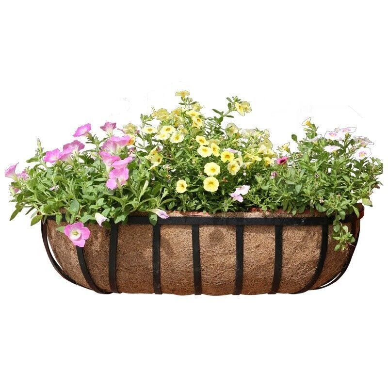 1-5Pcs Trough Coco Liner Planting Flower Wall Hanging Basket Planter Window Box - Image 3 of 4