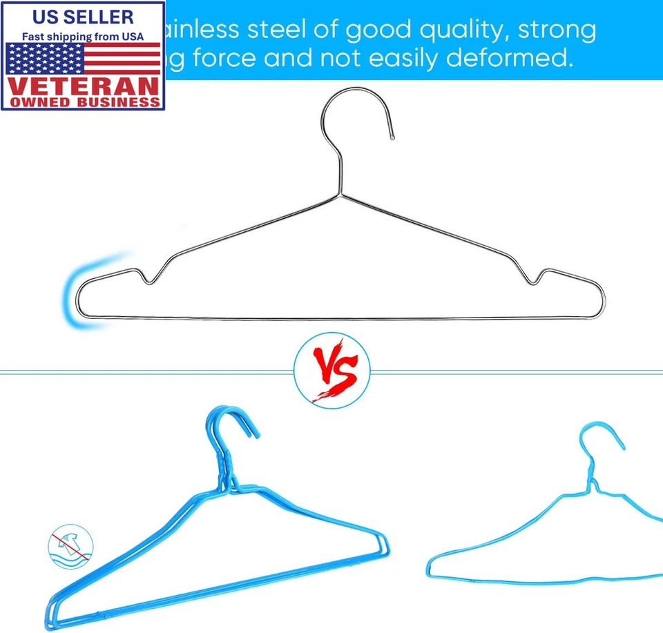 Pack de 40 perchas ultrafinas de acero inoxidable, 16,5 pulgadas. Foto 4 de 4