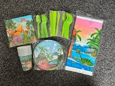Dinosaur Dino Party for 10 Cutlery, Cups, Napkins, Plates, Table Cover 61 Pieces