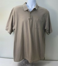 Arrow Men's Polo Shirt, Size XLT, Tan w/Small Pattern, Cotton, One Pocket