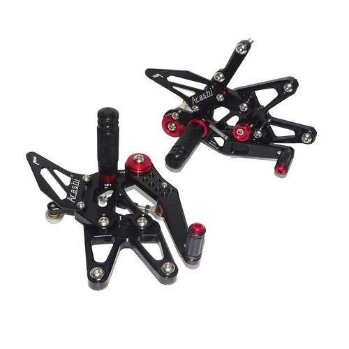 Nero kit pedane arretrate regolabili rearset per TRIUMPH Daytona 675/R 2013-2017 - Picture 4 of 12