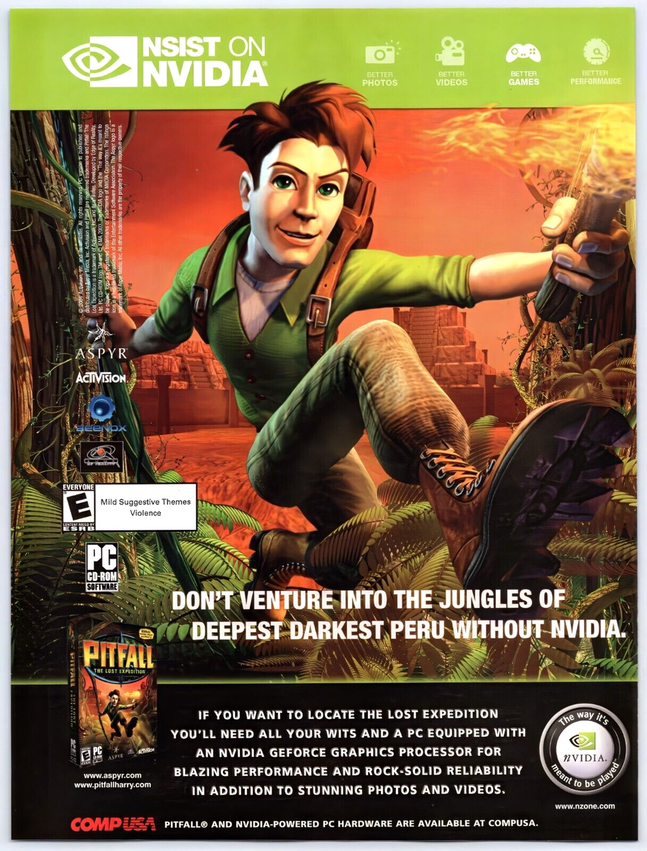 Vintage Print Ad 2004 Pitfall Lost Expedition NVIDIA Original
