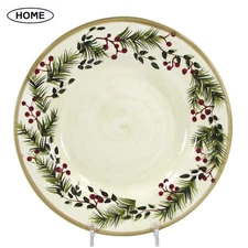 Target Home PINE & BERRIES 9" Salad Dessert Plate Christmas Green Sprig