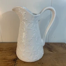 Timeless Farval Portugal 11.5” White Snowflakes Pitcher