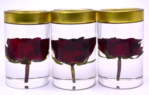 3.2 " Echt Rot Rose IN Harz Teelicht Kerze Gefallen Halter Juni Birth Monat - Bild 9 von 12