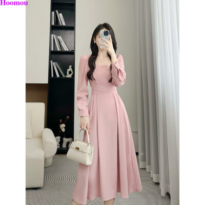 white christmas dresses Korean Style] Off-white Blue Flowy Chiffon Short Dress – Ordicle main image 0