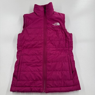 TNF The North Face Mossbud WOMENS Pink Full Zip Reversible Vest SIZE XS 