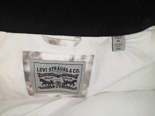 Mens Levi's Grey/White Tie Dye Puffer Jacket Coat XL BRAND NWT Beautiful!! - Picture 9 of 11