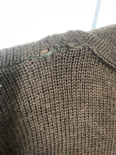 Vintage Army Sweater Mens L 42-44 Wool 5 Button #0637 - Picture 6 of 6
