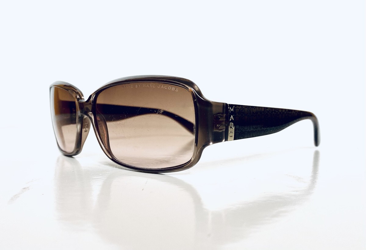 Marc By Marc Jacobs Brown Clear Lucite Wrap Sunglasses 58 14  display picture 2