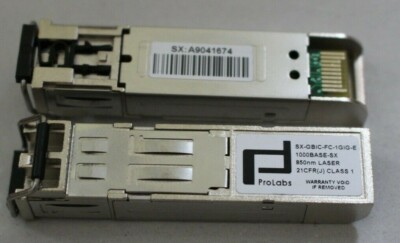 2x ProLabs SX-GBIC-FC-1GIG-E /  SFP Tranceiver 1000Base-SX GBIC 850nm 1.25G