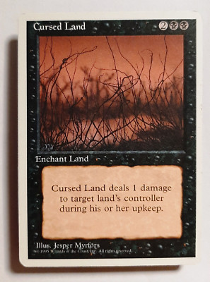  CURSED LAND  4.EDITION 1995  VG  BLACK  MAGIC GATHERING  MTG Verfluchtes Land