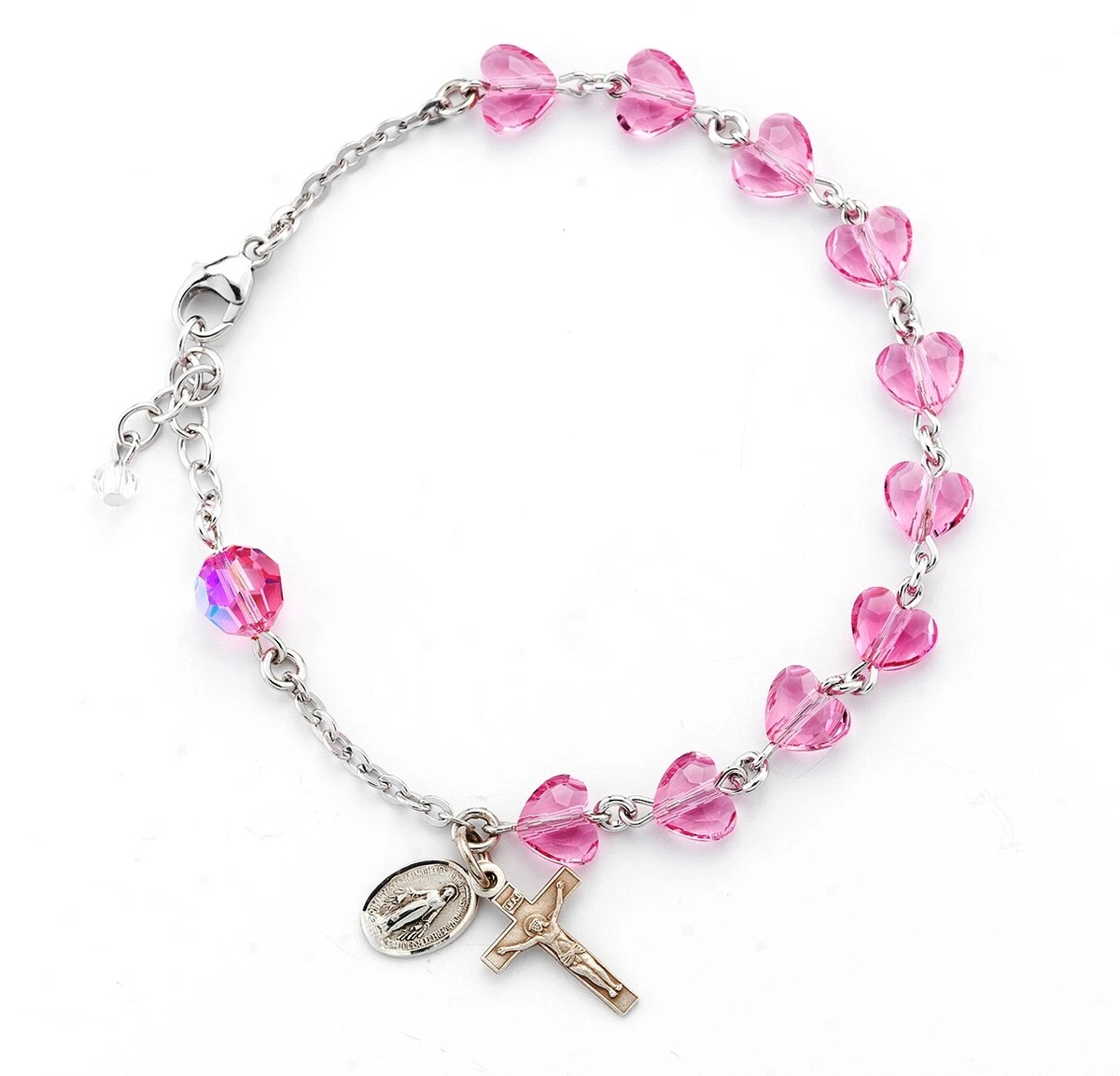 Crystal clearance rosary bracelet