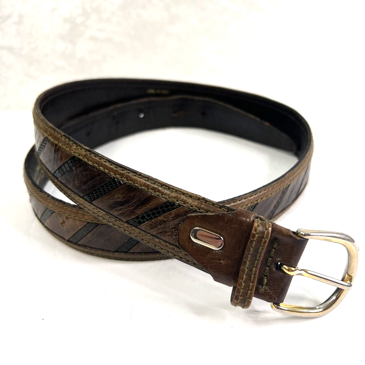 Vintage‎ lizard belt 34 Vintage POLO RALPH LAUREN Brown Lizard Belt | Size 36 | Ivy  main image 2