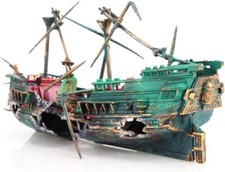 SLOCME Aquarium Schiffswrack Dekorationen Deko Air Bubbler versunkenes Schiff