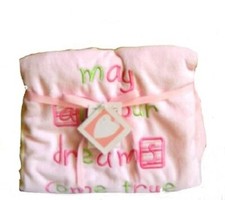 Messages From the Heart Pink Baby Blanket 30 x 37