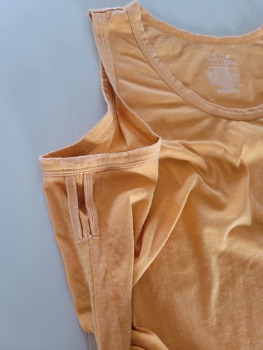 Damen Shirt Tank Top orange XL 16-18 * seitlich gerafft extra groß - Bild 6 von 10