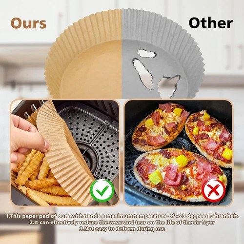 200 forros de papel desechables para freidora de aire, papel pergamino redondo para freidora de aire de 6,3 pulgadas - Imagen 8 de 9