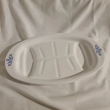 Vintage Corning Ware Blue Cornflower Oval P-19 Meat Serving Platter 16x10