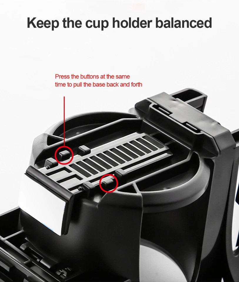 Adjustable Phone Cup Holder Mount Hook Clip ABS for Car Air Vent Outlet Bracket - Image 2 of 4