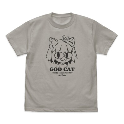 Tsukihime A piece of blue glass moon GOD CAT Neco-Arc T-shirt Gray