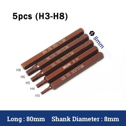80mm Hex,Slot,Cross,Phillips Impact Bit Electric Screwdriver Bits 8mm Hex Shank - Picture 23 of 23