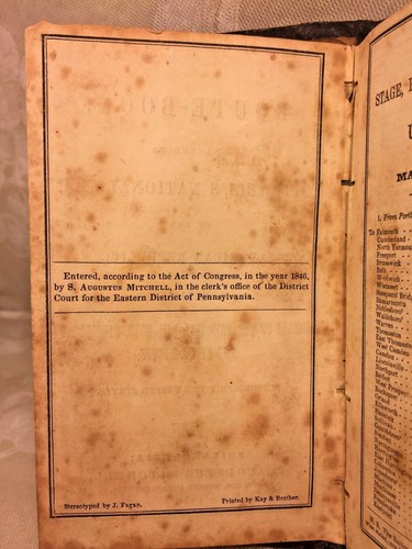 Mitchell's National Map and Route Book S Augustus Mitchell 1846 Impresora Kay y - Imagen 6 de 11