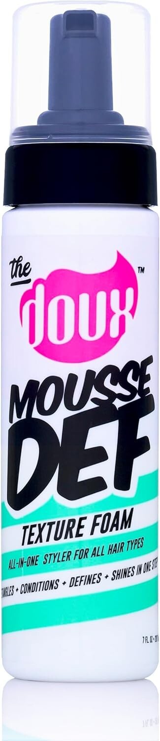 The Doux Mousse DEF Texture Foam Detangles Condition Defines Firm Hold Curl Hair