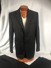 Hickey Freeman  Loro Piana Tasmanian Super 130's Charcoal Pinstripe Suit 42L