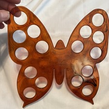 vintage The Butterfly Yarn Organizer. Ramco. 15 Hole Brown