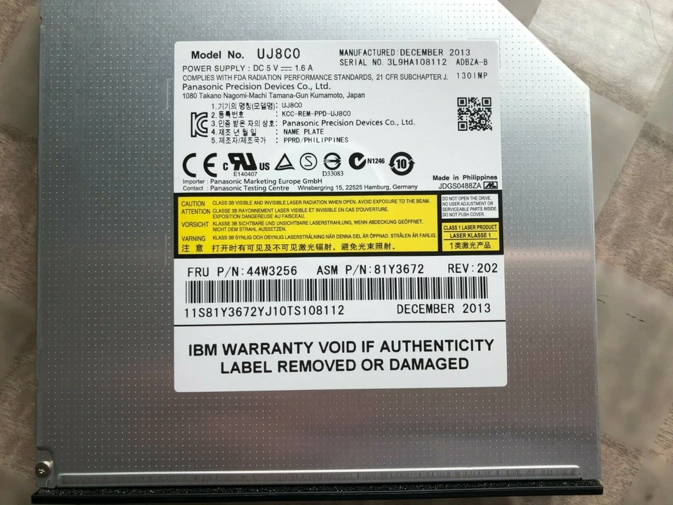 全新 IBM X3850 T420 T430 T510 T520 T530 W510 W520 W530 SATA DVDRW 驱动器 — 第 2/3 张图片