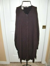 FRENCH CONECTION 100 RAYON BROWN SIDES FRONT SLITS SLEEVES LONG SWEATER SIZE M