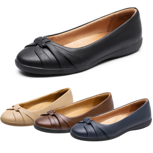 Women Slip On Ballet Flats Round Toe Comfortable Dress Work Office Shoes