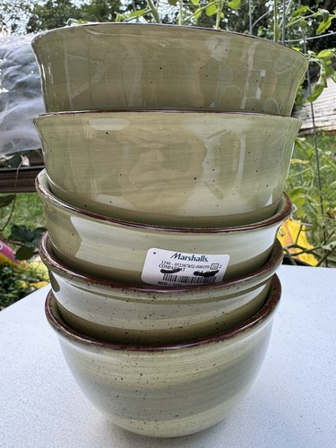 Hausenware Twist Swirl Cereal Soup Bowls Sage Set Of 5 Brand New - Picture 4 of 7