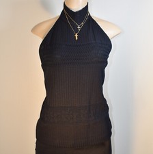 NWT 335 ST. JOHN COLLECTION by Marie Gray Size 12 Cable Knit Halter Top K919352