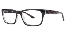 MODERN OPTICAL BMEC BIG BEAT MEN'S EYEGLASSES 60-18-155 BLK/NAVY WITH SOFT CASE