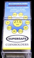 27.5mm Supersafe Self Adhesive 2x2 Flips for US Small Dollar 50 Flips / Box