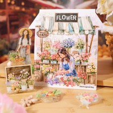 20Pcs Flower Market PET Stickers Journal Planner Scrapbook Decorative Sticker