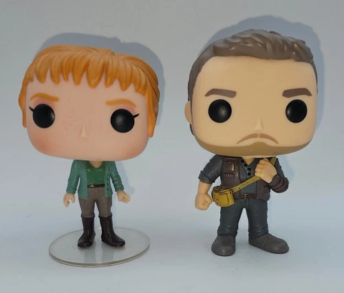 Funko Pop Jurrasic Park Owen Grady 585 Claire Dearing 590 Figures No Box EUC
