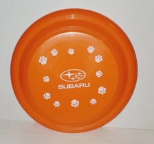 SUBARU AUTOMOBILE AUTO CAR ORANGE FLYING DISC FRISBEE FLYER DOG PAW PRINT DESIGN