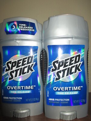 2x Speed Stick Overtime Time Release Antiperspirant Deodorant Solid 2.7 oz