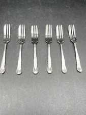 Vintage E.Viners Sterling Silver Set of Six Pastry Forks Sheffield England 1966