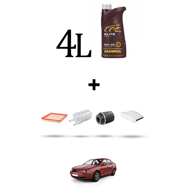 Hoffcar Servicekit 4 Filter Und 4L ÖL FüR VW Jetta IV (162) 1.6 66Kw Ab 2018-image