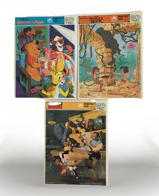 Set Of 3 Disney Frame Tray Puzzles: Jungle Book, Winnie the Pooh, Pinocchio 3657