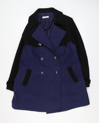 SimplyBe Damen blau & schwarz Erbsenmantel Größe 18 klassisch mittellang