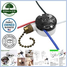 Ceiling Fan Switch 3 Speed 4 Wire Replacement Part for Hunter Hampton Bay